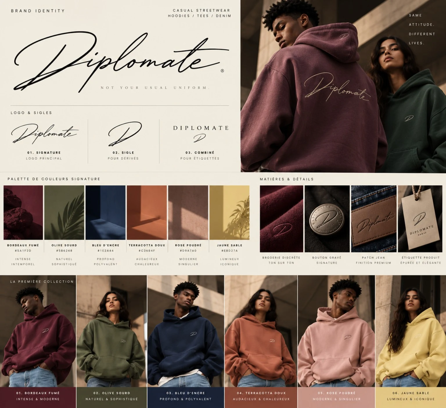 Étude de direction artistique et palette d'identité de marque
